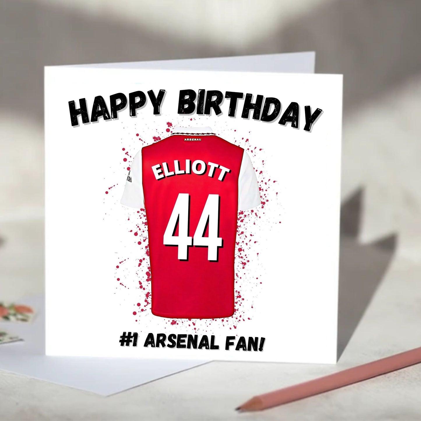 Arsenal Personalised Football Shirt Birthday Card