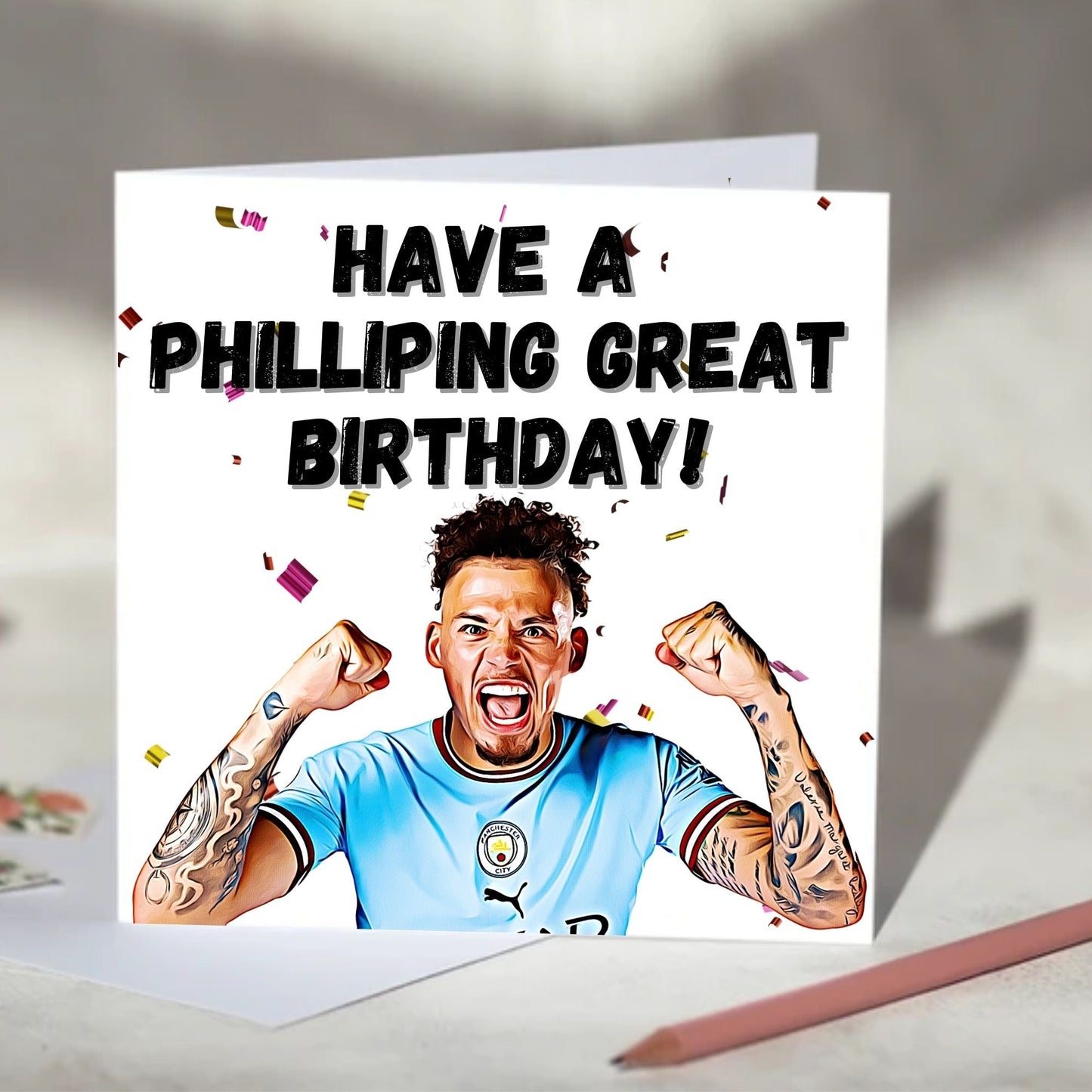 Kalvin Phillips Philliping Greeting Card - Birthday, Christmas Card