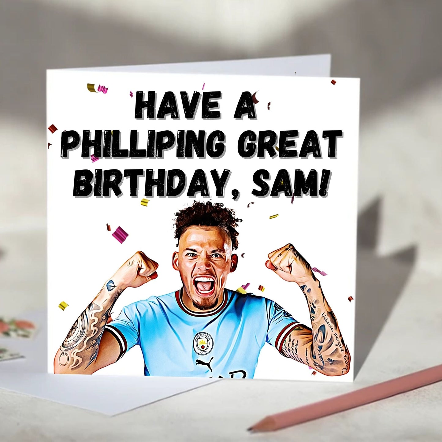 Kalvin Phillips Philliping Greeting Card - Birthday, Christmas Card