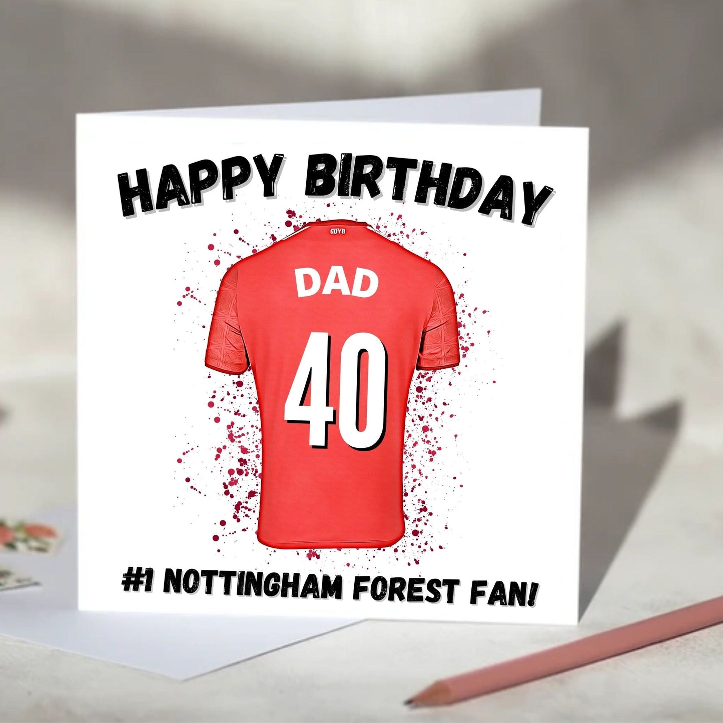 Nottingham Forest Personalised Football Shirt Birthday Card