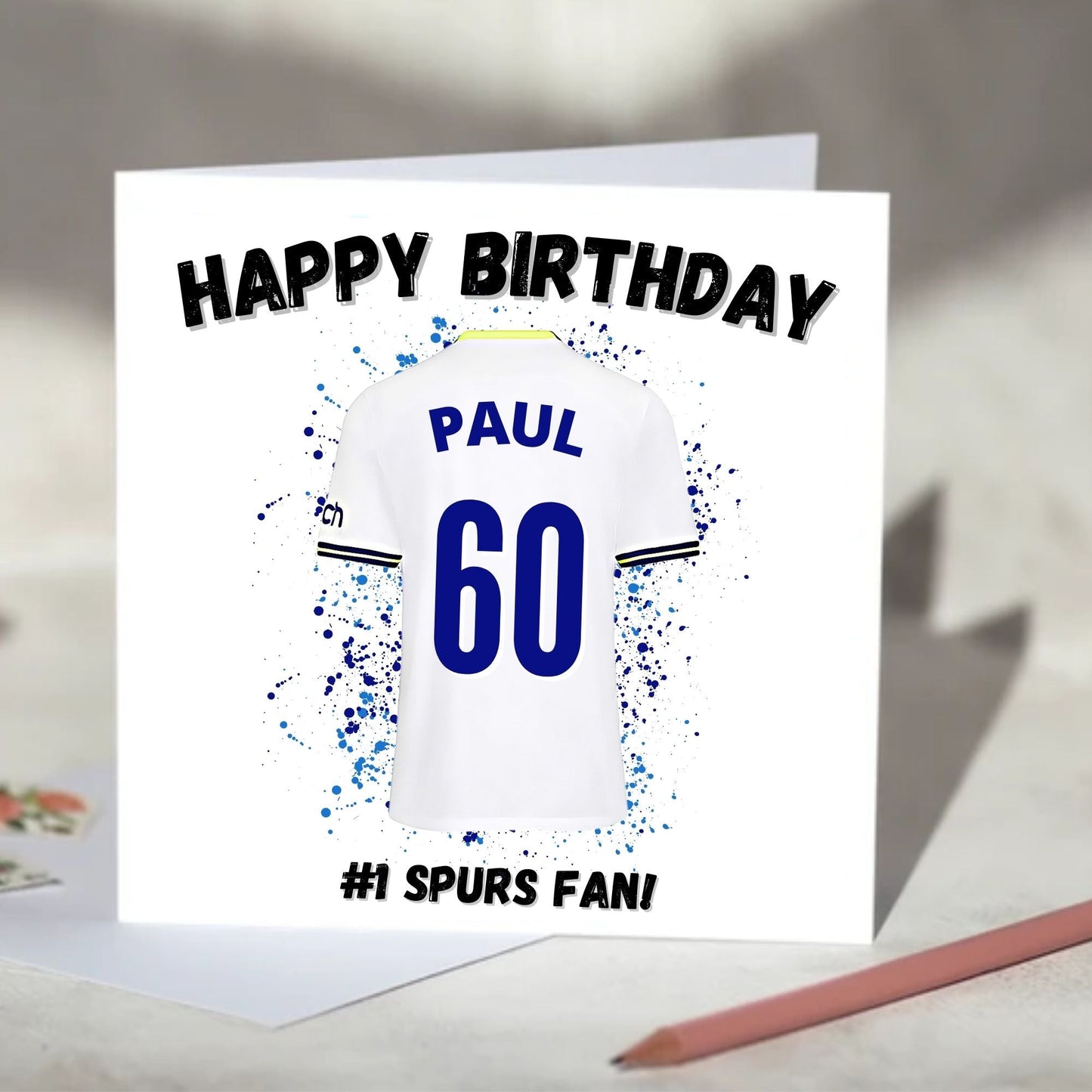 Tottenham Hotspur Personalised Football Shirt Birthday Card