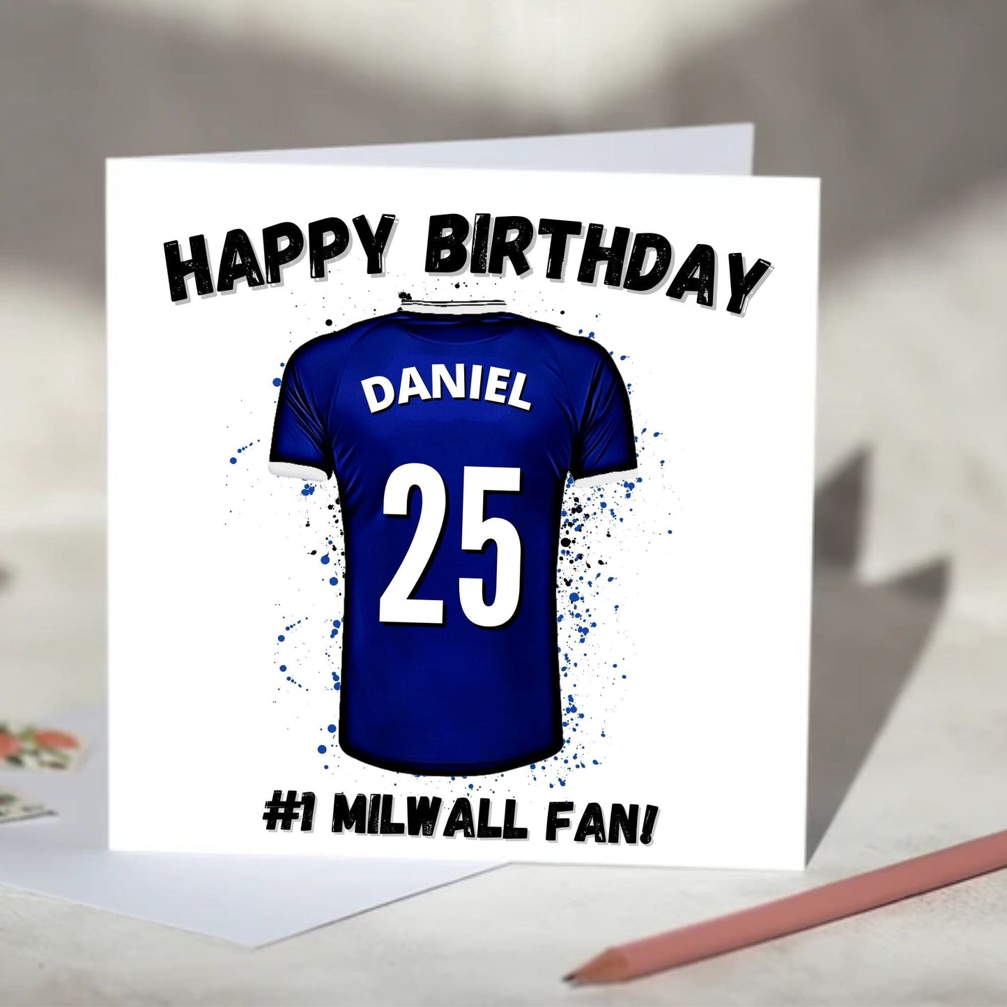 Millwall FC Personalised Football Shirt Birthday Card