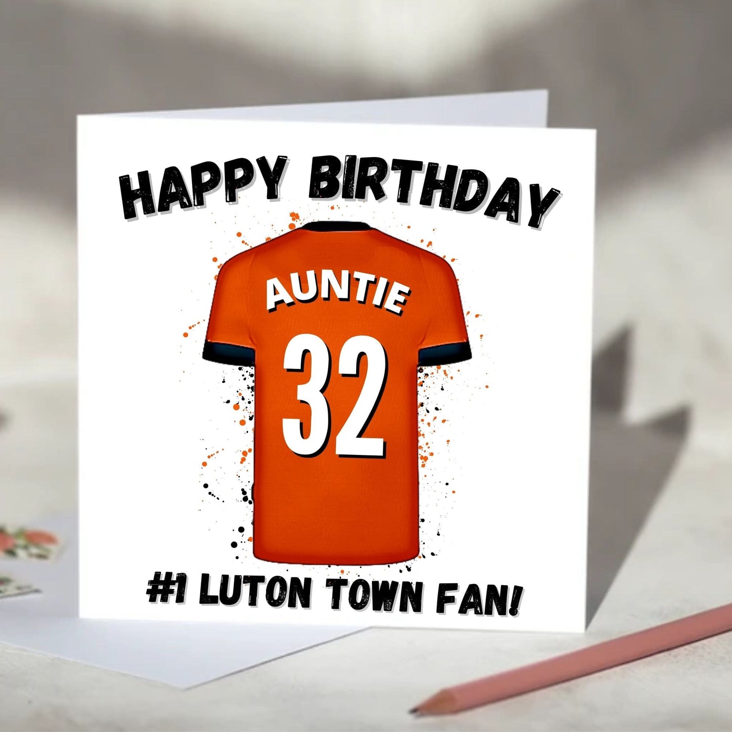 Luton Town Personalised Football Shirt Birthday Card