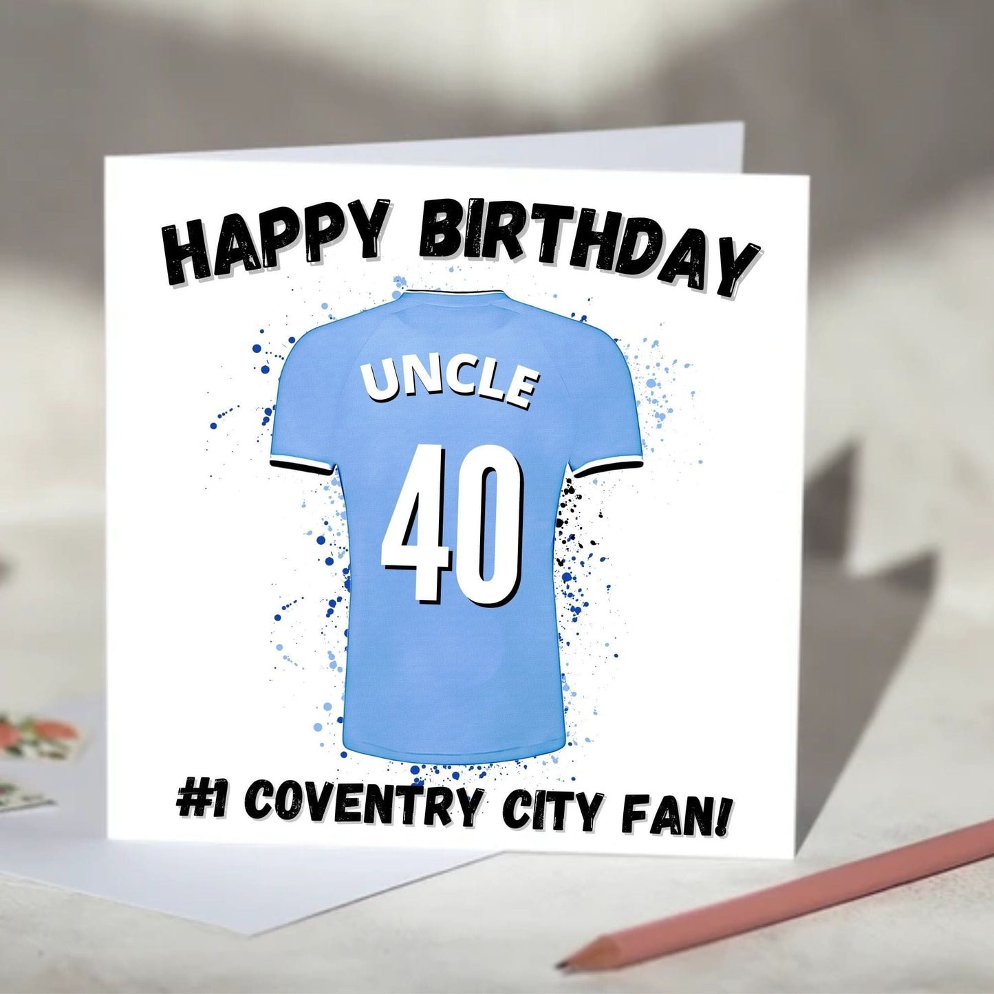 Coventry City Personalised Football Shirt Birthday Card