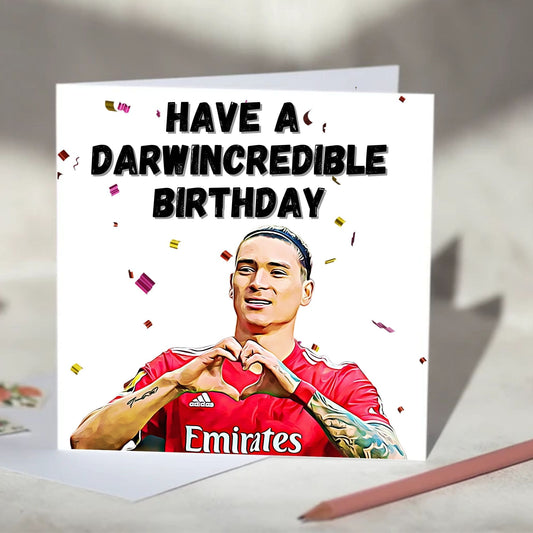 Darwin Núñez Darwincredible Football Birthday, Christmas Card