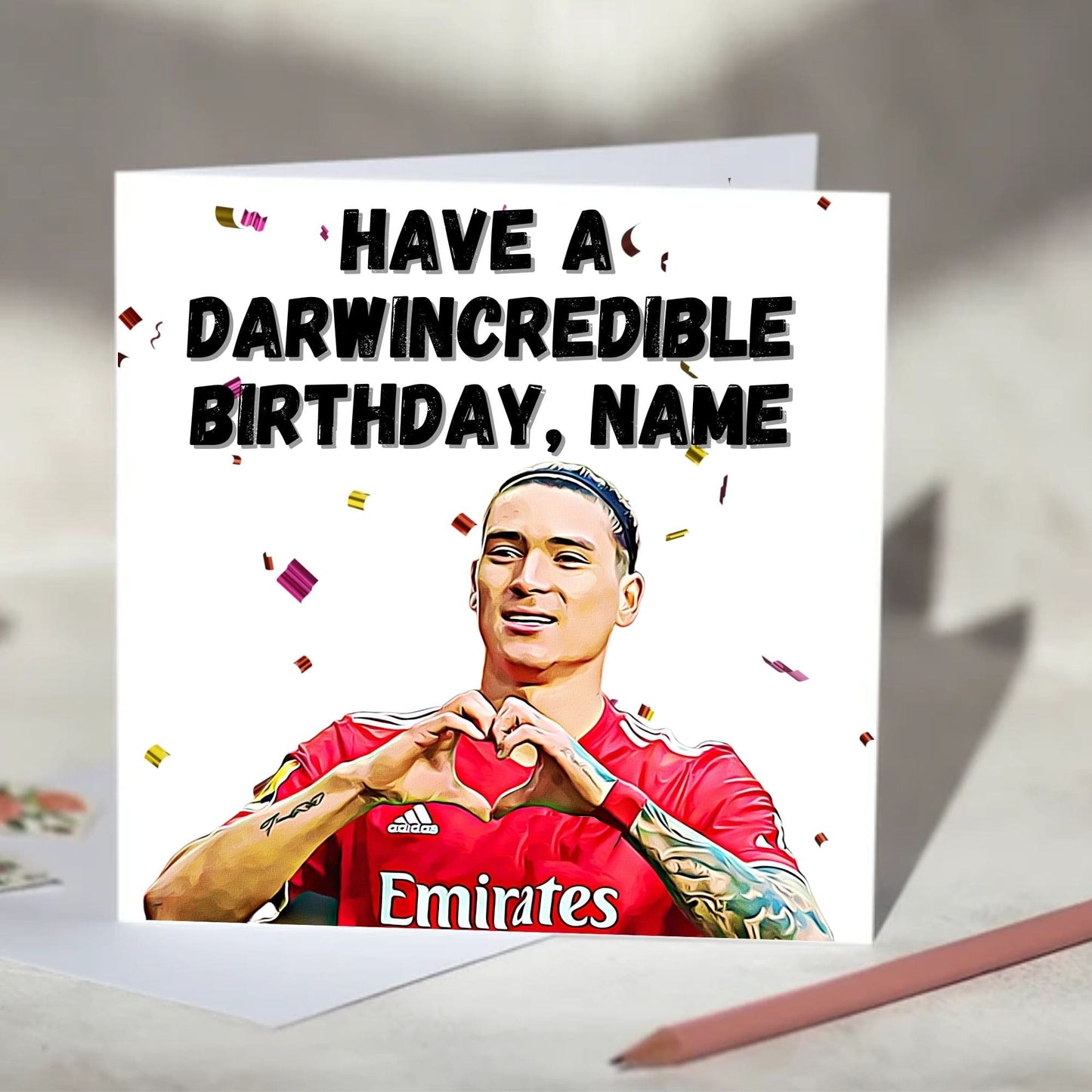 Darwin Núñez Darwincredible Football Birthday, Christmas Card