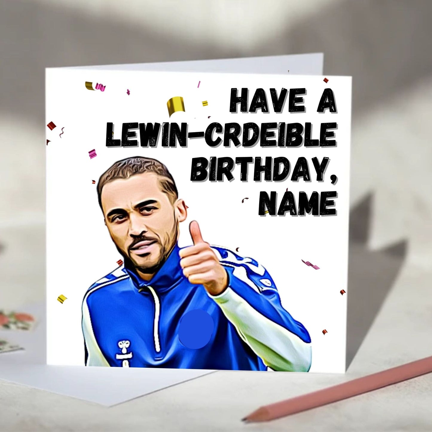 Dominic Calvert-Lewin Lewincredible Birthday, Christmas Card