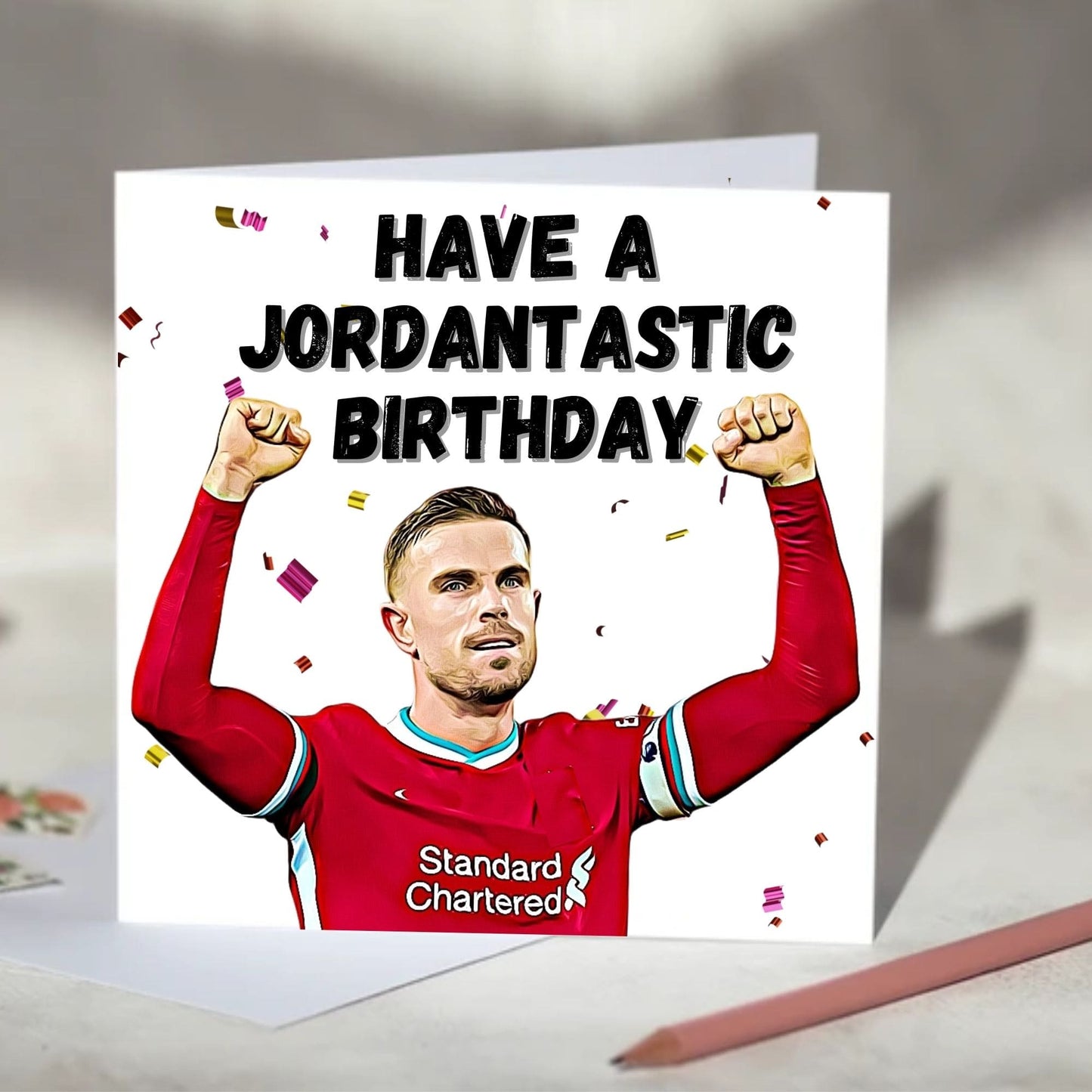 Jordan Henderson Football Birthday, Christmas Card