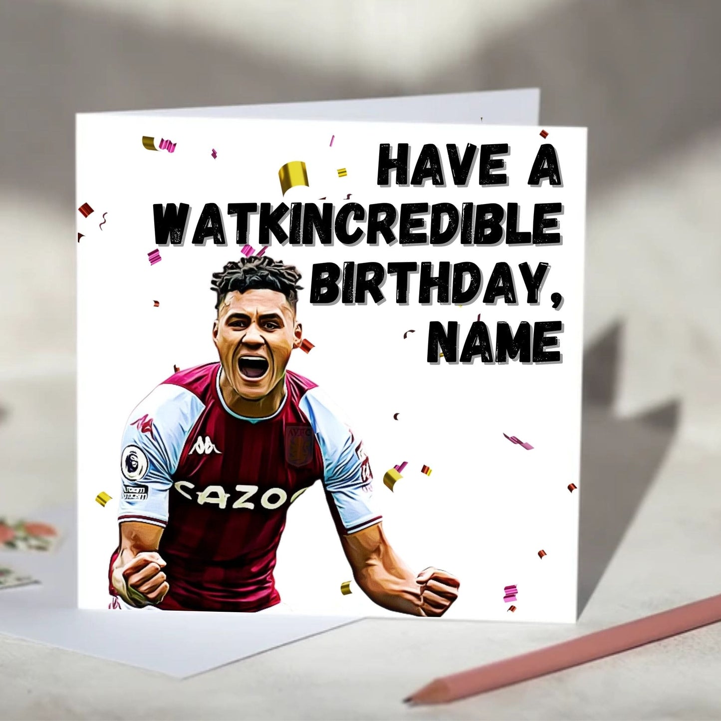 Ollie Watkins Watkincredible Greeting Card - Birthday, Christmas Card