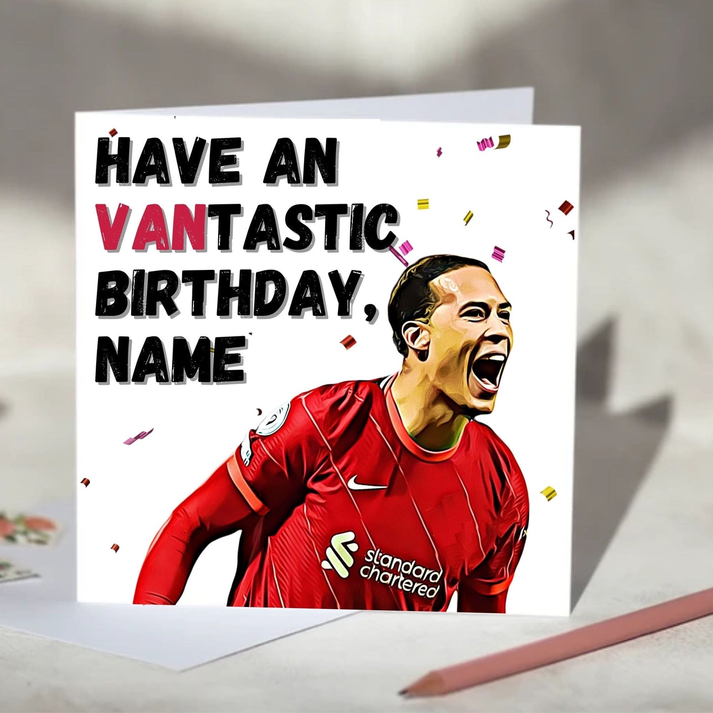 Virgil van Dijk Vantastic Birthday, Christmas Card