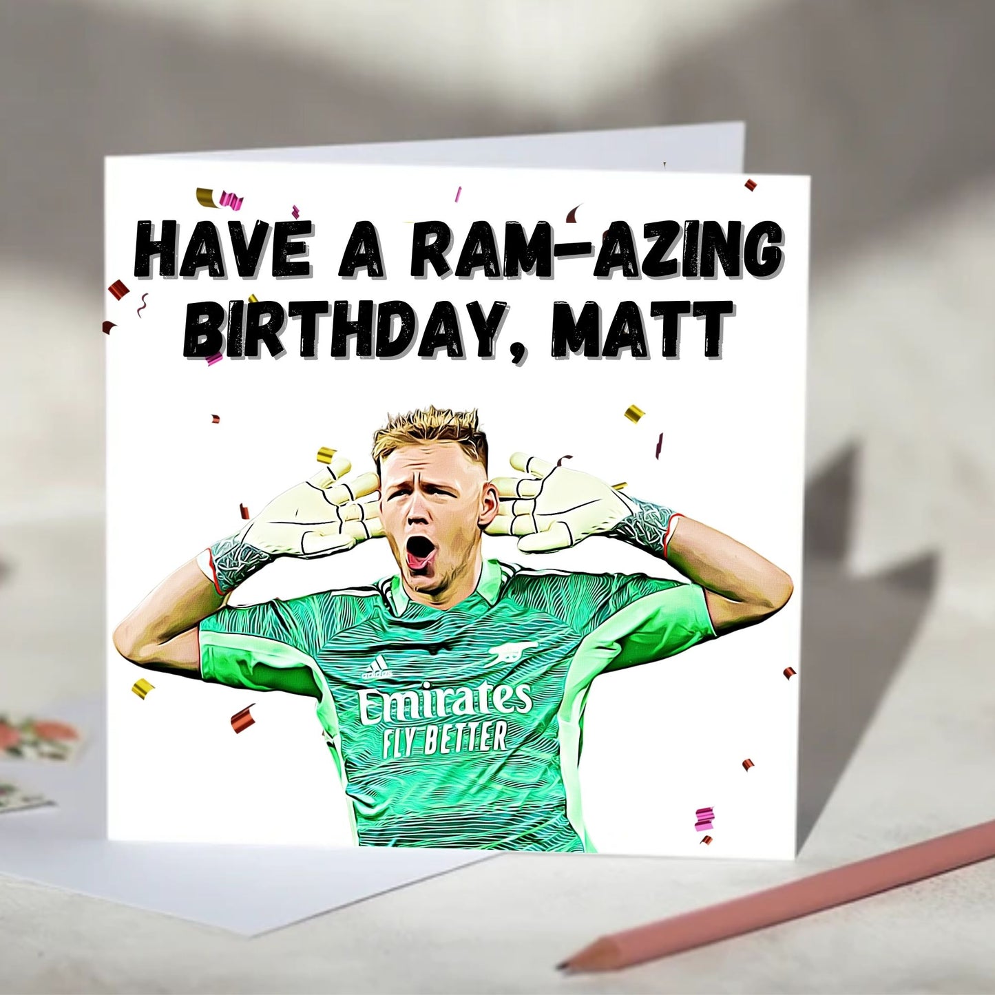 Aaron Ramsdale Football Greeting Card - Birthday, Christmas Card