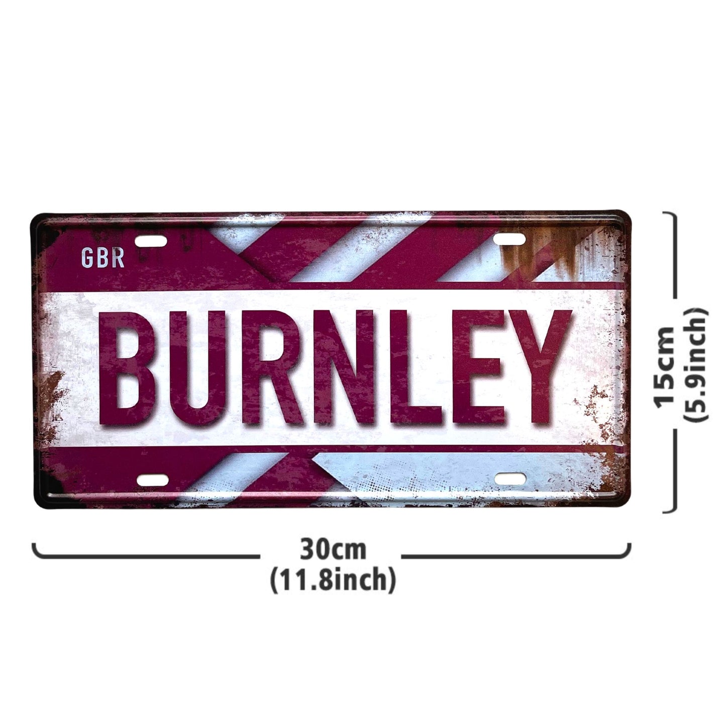 Burnley FC Vintage Metal Sign, Retro Wall Decor, Gift for Football Fan