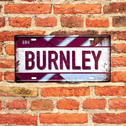 Burnley FC Vintage Metal Sign, Retro Wall Decor, Gift for Football Fan