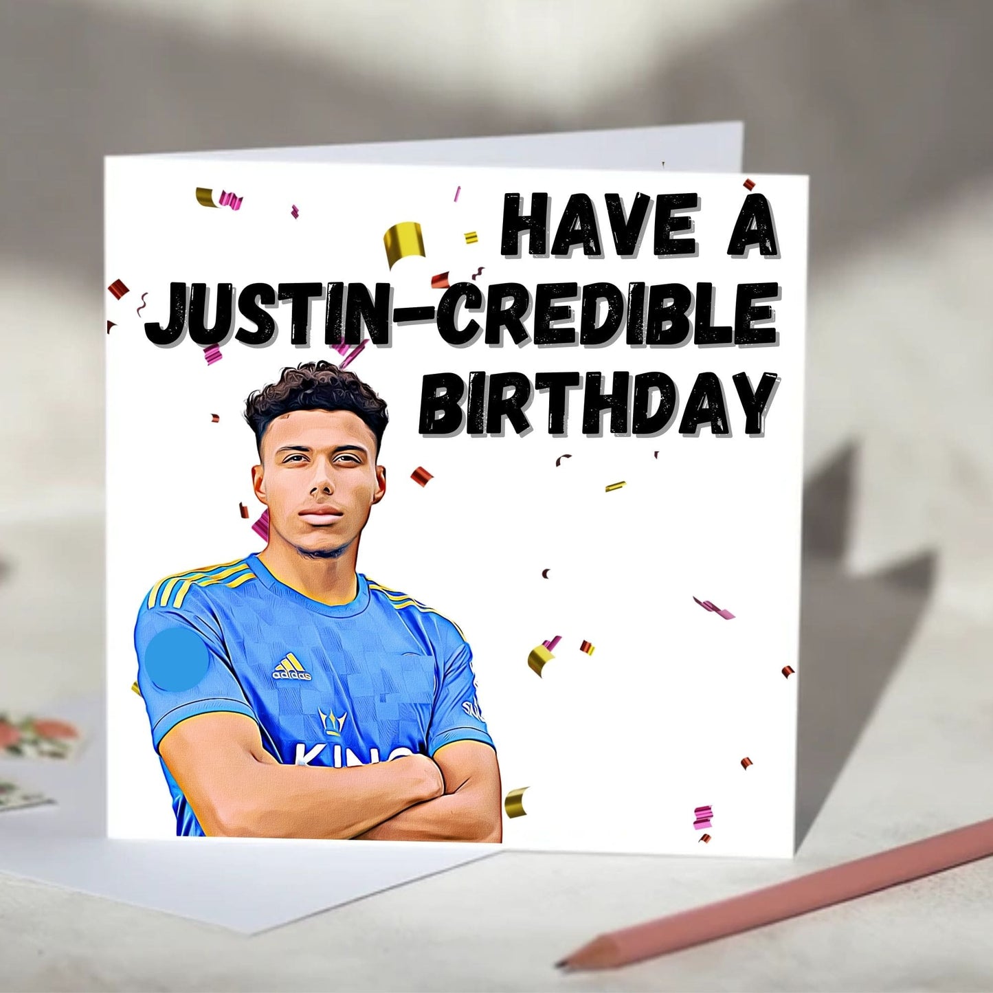 James Justin Justincredible Football Birthday, Christmas Card