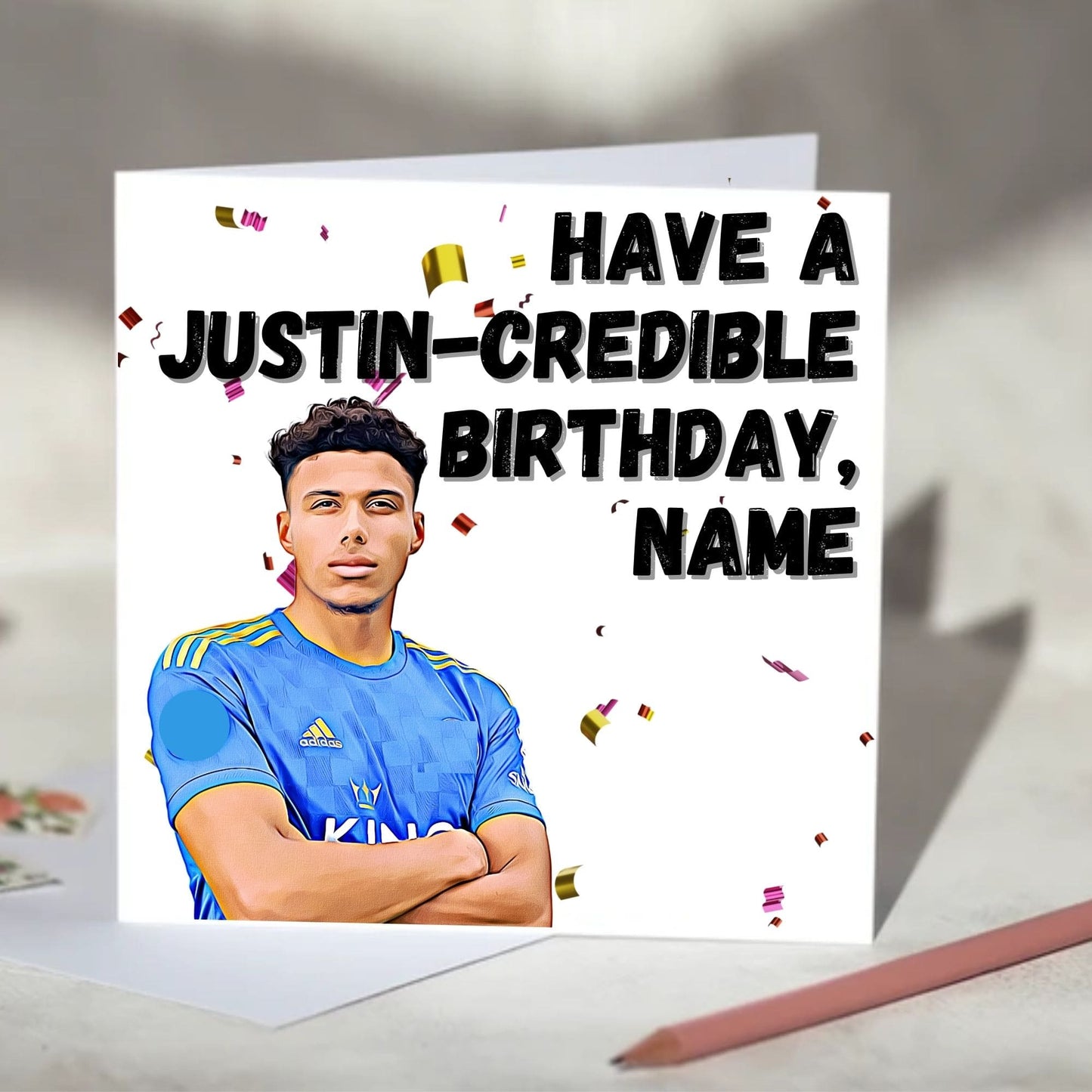 James Justin Justincredible Football Birthday, Christmas Card