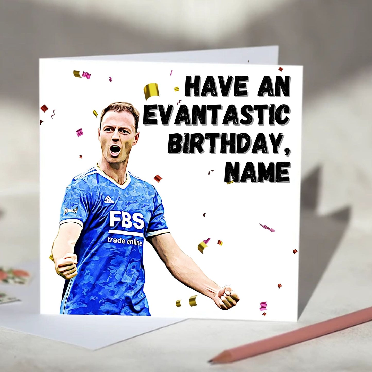 Jonny Evans Evantastic Football Birthday, Christmas Card