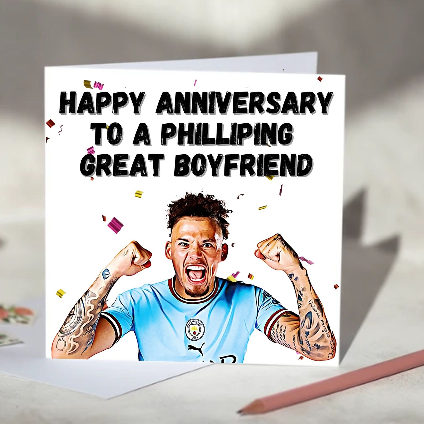 Kalvin Phillips Philliping Greeting Card - Anniversary, Valentine's Day, Father's Day, Mother's Day Card