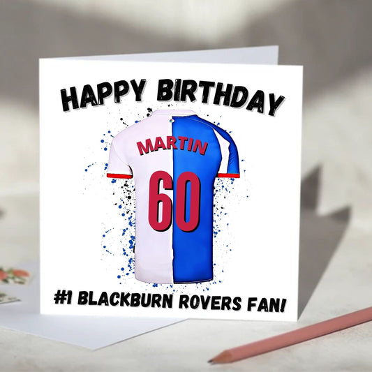 Blackpool Personalised Football Shirt Birthday Card